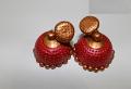 Big Red Terracotta Jhumkas Earrings