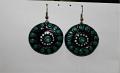 Round Black Handmade Terracotta Earrings