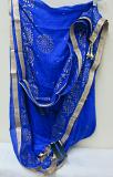 Silk Finish Block Printed Golden Trim Dupatta Chunni Shawl #8766