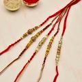 Elegant Set of 5 Rakhis for Your Brother in India Elegant Set of 5 Rakhis for Your Brother in India