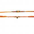Classy Bead Couple Rakhi with Ghungroo + Roli & Chaval