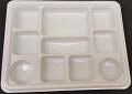 White 10 Compartment Disposable Plastic Plates - 100 PCS