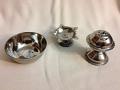 Stainless Steel Hindu Puja Incense Stand, Diya & Katori / Bowl 3 Pcs