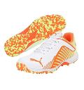 Puma 22 FH CRICKET SHOES RUBBER STUDS WHITE YELLOW ORANGE