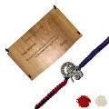 925 Sterling Silver Krishna Rakhi Designer Gift Set #04
