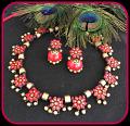 Lovely Red Floral Terracotta Set with Large Sized Jhumkas!!!!