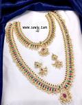 Very Grand Guttapusalu Short and Long Gold Finish Haaram as a Set- Semi-Bri