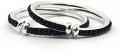 925 Sterling Silver New Born / Toddler Kids Black Beads Kada - Style#07