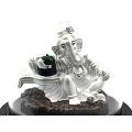 999 Pure Silver Lord Ganesha With Shiva Lingam Idol / Statue / Murti