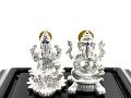 Small Pure Silver 999 Ganesh & Lakshmi ji Religious Murti (#09) Small Pure Silver 999 Ganesh & Lakshmi ji Religious Murti (#09)