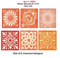 Rangoli Stencils For Festival Decoration 8"X8", 6 Traditional Design Rangoli Stencils For Festival Decoration 8"X8", 6 Traditional Design