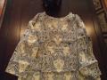 Mulmul Printed Kurti, Off White and Blue Mul Mul Tunic Mulmul Printed Kurti, Off White and Blue Mul Mul Tunic