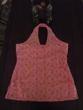 Halter Neck Sleeveless Kurti, Pink Halter Tunic in Hakoba