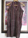 Cotton Handloom Kurti in Black & Maroon with Embroidery
