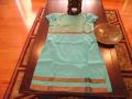 Cap Sleeves Kurti, Green cotton silk Tunic with cap sleeves