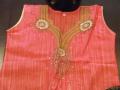Sleeveless Brocade Kurti, Orange Brocade Kurti