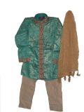 Ready-made Raw Silk Boys Sherwani Suit In Light Blue