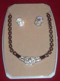 Stone-work Silver Finish Necklace Set From India Stone-work Silver Finish Necklace Set From India