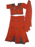 Kids Lehenga Choli Dress Ensemble In Stunning Orange & Aqua
