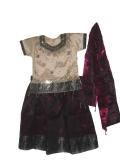 Plum Color Pattu Pavadai For Kids Aged 4 & 8 Yr Old