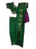 Readymade Green Pattu Saree, Blouse & Petticoat Outfit