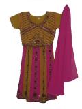 Gold & Pink Crepe Lehenga Choli For 2 To 3 Year Old Girls Gold & Pink Crepe Lehenga Choli For 2 To 3 Year Old Girls