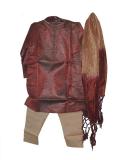Traditional  Kurta Pyjama For Boys In Maroon-Gold