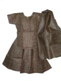 Silk Blend Beige Embroidered Lehenga Choli For 6 - 7 Year Olds
