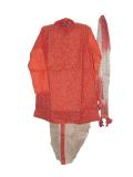 Festive Dhoti Kurta For 5 Year Old Boys In Orange & Cream