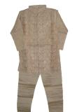 Light Gold Jodhpuri Jamawar Kurta Pajama For 5 Year Old Boys