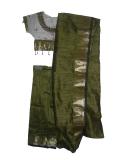 Saree Blouse Outfit For Teens & Kids In Olive Green Silk