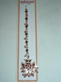 Fashionable Indian Mang Tika Jewelry W/ Dark Red Stones