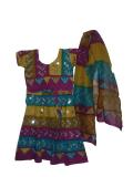 Kids Navratri Chaniya Choli, Fancy Mehndi Cotton Garba Dress Kids Navratri Chaniya Choli, Fancy Mehndi Cotton Garba Dress