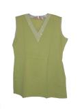 Cotton Sleeveless Casual Lime Green Kurti / Tunic For Women