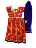 Kids Cotton Lacha, Garba Lehenga Choli /w Shell Work