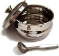 Stainless Steel Ghee Pot (Ghilodi) with Lid & Spoon