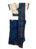Readymade Blue Silk Printed Saree Costume