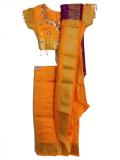 Traditional Indian Readymade Festive Orange Silk Sari Traditional Indian Readymade Festive Orange Silk Sari