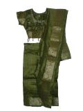 Readymade Green Silk Saree Blouse For Teens & Kids