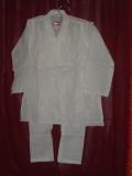 Kids White Cotton Kurta Pajama w/ Embroidery - 4 Year Old Boys