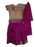 Pattu Langa For Kids With Beautiful Blouse Design