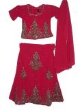 Ghagra Choli For Teens & Kids, Hot-Pink Dressy Indian Suit Ghagra Choli For Teens & Kids, Hot-Pink Dressy Indian Suit