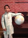 Formal Green Striped Teens & Kids Kurta Pajama