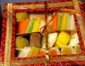 Indian Sweets Assortment in Bandhani Gift Box, 1.5 Pound