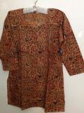 Bengali Cotton Kurta, Kalamkari Indian Tunic For Women Bengali Cotton Kurta, Kalamkari Indian Tunic For Women