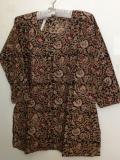 Bengali Kalamkari Print Black Cotton Indian Kurti/Tunic Bengali Kalamkari Print Black Cotton Indian Kurti/Tunic