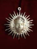 Decorative Lord Surya Silver Color Metal Wall Hanging Statue Decorative Lord Surya Silver Color Metal Wall Hanging Statue