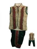 Green & Gold Festive Dhoti Kurta Pajama For Boys Green & Gold Festive Dhoti Kurta Pajama For Boys
