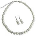 Bridal Jewelry Ivory Pearls w/ Diamond Like Space Matron of Honor