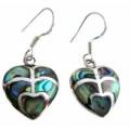 Cute Heart Shaped Abalone Sterling Silver Earrings Cute Heart Shaped Abalone Sterling Silver Earrings